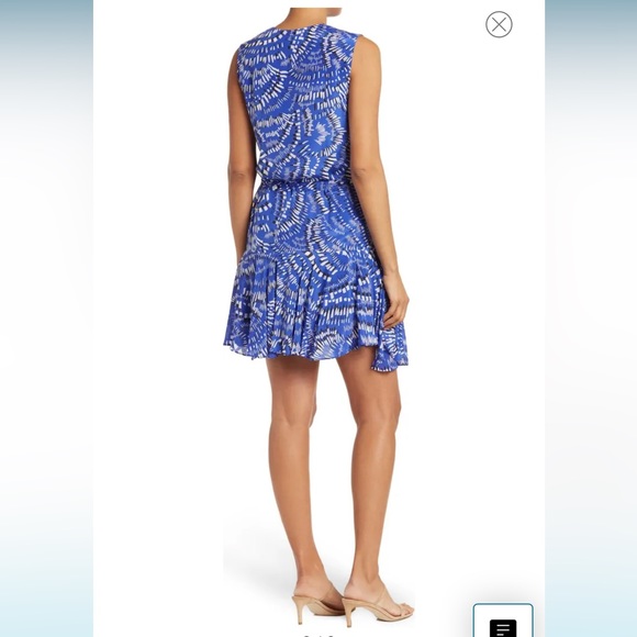 REISS Elsie Geo Print Dress - Blue, EUC, Freshly dry cleaned too! US14 EU46 UK18 - Picture 7 of 14